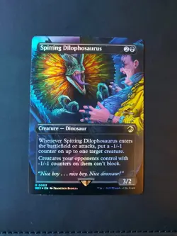 Spitting Dilophosaurus - Borderless - FOIL - Universes Beyond - LP - Image 1