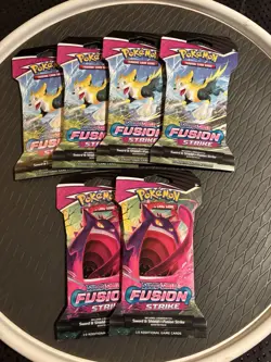 Pokemon TCG Fusion Strike Sleeved Booster Pack Lot of 6 - Image 1