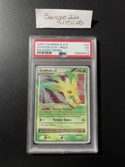 2008 Pokemon Majestic Dawn Leafeon Lv X Holo 99 PSA 5 EX - Image 1