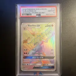 Pokemon Sun And Moon Celestial Storm Blaziken GX Secret Rare 170/168 PSA 10 - Image 1