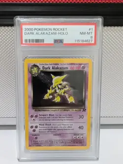 2000 Pokemon Rocket #1 Dark Alakazam-Holo NM-MT PSA 8 - Image 1
