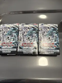 YuGiOh x3 Structure Deck: Saga of Blue-Eyes White Dragon Unlimited NEW Set Seal - Image 1