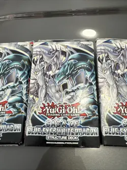 YuGiOh x3 Structure Deck: Saga of Blue-Eyes White Dragon Unlimited NEW Set Seal - Image 3