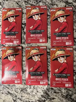One Piece OP-13 Carrying on His Will Sleeved Booster Packs Lot of 6 Blisters - Image 1