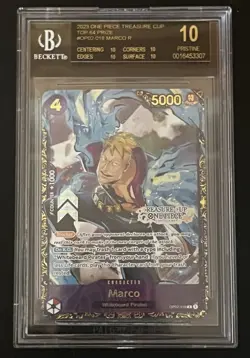 BGS Black Label 10 One Piece 2023 Treasure Cup Top 64 Prize Marco R OP02-018 - Image 1