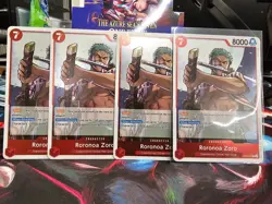 Roronoa Zoro OP14-015 Rare Play Set x4 - THE AZURE SEA'S SEVEN - One Piece CCG - Image 1