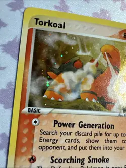 Pokemon Card Torkoal 12/97 EX Dragon E Series Holo Swirl Rare Near Mint - Image 3