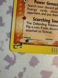 Pokemon Card Torkoal 12/97 EX Dragon E Series Holo Swirl Rare Near Mint - Image 4