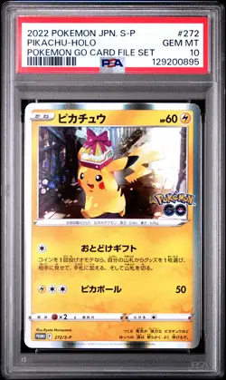 Pikachu Holo 272/S-P Pokemon Go Card File Set S Promo Pokemon Japanese PSA 10 - Image 1