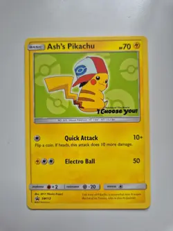 Pokemon Card SM Black Star Promos SM112 Ash's Pikachu - Image 1