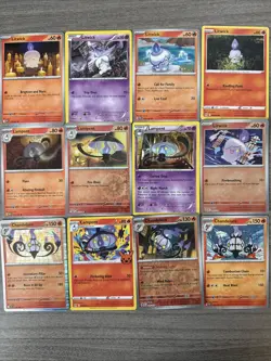 Litwick Lampent Chandelure Pokemon Card Collection Lot Of 12 With Reverses/ Holo - Image 1