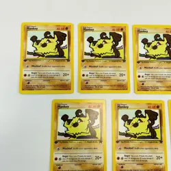 Mankey 61/82 1st Edition Team Rocket Non-Holo Pokemon Card Near Mint QTY (7) - Image 2