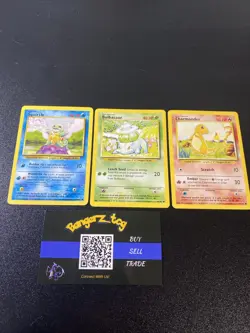 Charmander Squirtle Bulbasaur - Base Set Starters Pokemon Card Lot Of 3 - Image 1