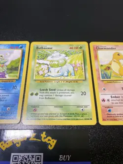 Charmander Squirtle Bulbasaur - Base Set Starters Pokemon Card Lot Of 3 - Image 3