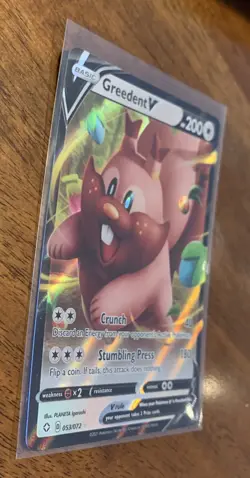 POKEMON CARD TCG - SHINING FATES - GREEDENT V 053/072 - ULTRA RARE - Image 2