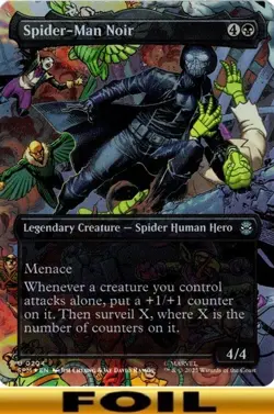 Spider-Man Noir ** FOIL BORDERLESS #204 ** Spider-Man - CUC NM MTG - Image 1