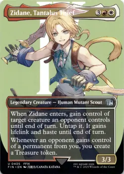 Zidane, Tantalus Thief BORDERLESS Final Fantasy Magic MTG NM - Image 1
