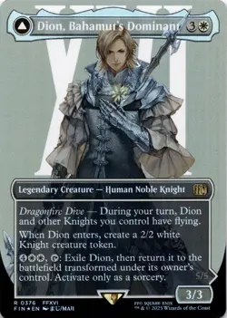 Dion, Bahamut's Dominant FOIL BORDERLESS Final Fantasy Magic MTG NM - Image 1