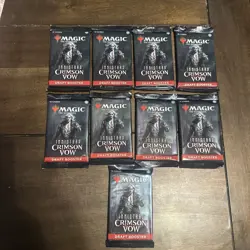 Lot of (9) Magic: The Gathering Innistrad Crimson Vow Draft Booster Packs SEALED - Image 1