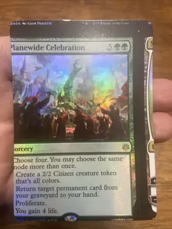Planewide Celebration MTG War of the Spark NFC Miscut/Misprint Foil - Image 1