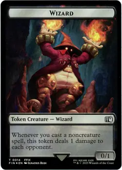 Hero (0002) / Wizard (0014) Double-Sided Token (Foil) - Final Fantasy - MTG - Image 2