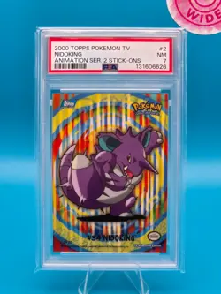 PSA 7 - 2000 TOPPS POKEMON TV ANIMATION SERIES 2 STICK-ONS 2 NIDOKING - Image 1