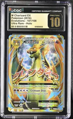 Pokemon M Charizard EX XY Evolutions Full Art #101 CGC 10 Pristine - Image 1