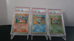 Set: Pokemon 1999 Charizard PSA 8 with Holo Blastoise Venusaur CD Promo PSA 9 - Image 1