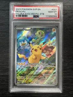 Pikachu Paldea Evolved Pokemon Center ETB Stamped Promo SVP EN 027 PSA 10 - Image 1