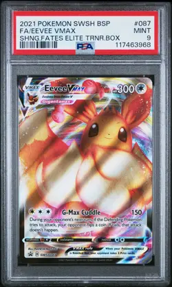 2021 POKEMON SWSH BLACK STAR PROMO #087 FULL ART/EEVEE VMAX PSA 9 - Image 1