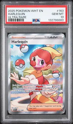 2025 POKEMON WHT EN-WHITE FLARE ULTRA RARE #163 HARLEQUIN PSA 10 - Image 1