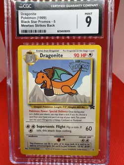 Dragonite Pokemon (1999) Black Star Promo - 5 Mewtwo Strikes Back CGC MINT 9 - Image 1