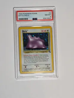 1999 Pokemon Fossil #3 Ditto Holo PSA 8 - Image 1