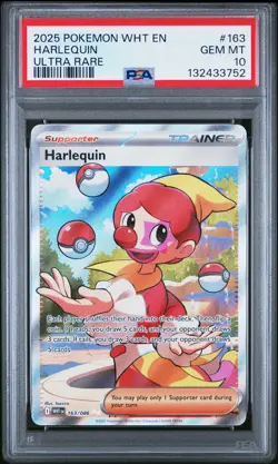 2025 POKEMON WHT EN-WHITE FLARE ULTRA RARE #163 HARLEQUIN PSA 10 - Image 1