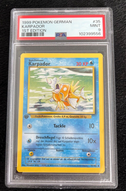 1999 Pokemon German Karpador #35/102 1st Edition PSA Mint 9 - Image 1