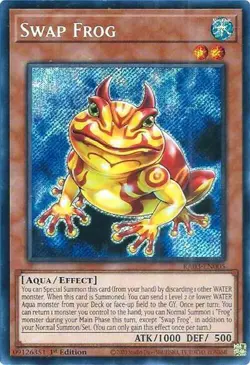 1x Swap Frog (Secret Rare) - 1st Edition NM Eng YuGiOh - Quarter Century Bonanza - Image 1