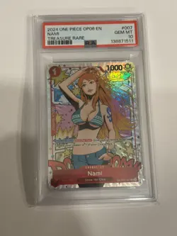 2024 ONE PIECE ST01 007 OP06 WINGS OF THE CAPTAIN NAMI TREASURE RARE PSA 10 - Image 1