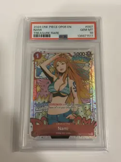 2024 ONE PIECE ST01 007 OP06 WINGS OF THE CAPTAIN NAMI TREASURE RARE PSA 10 - Image 2