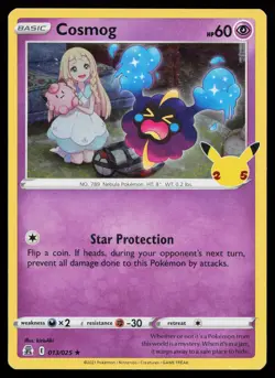 Cosmog 013/025 Holo Rare Celebrations Pokemon Card - Image 1