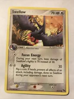 Swellow 15/17 Pop Series 1 Regular Pokemon TCG Promo Card - Image 1