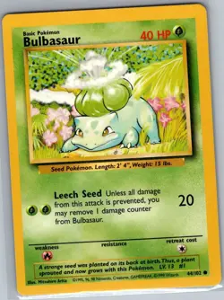 Bulbasaur 44/102 Non Holo Base Set - Pokemon Card - NM - Image 1