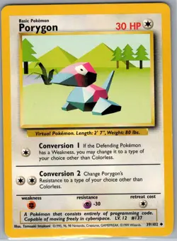 Porygon 39/102 Non Holo Base Set - Pokemon Card - NM - Image 1
