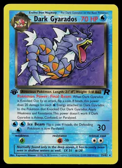 Pokemon Card - Dark Gyarados Team Rocket 25/82 Rare 1st Edition - Image 1