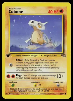 Pokemon Card - Cubone Jungle 50/64 Common 1st Edition - Image 1
