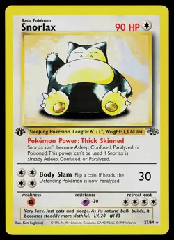 Pokemon Card - Snorlax Jungle 27/64 Rare 1st Edition Non-Holo - Image 1