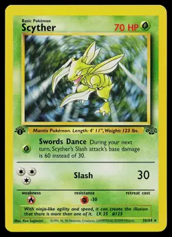 Pokemon Card - Scyther Jungle 26/64 Rare 1st Edition - Image 1