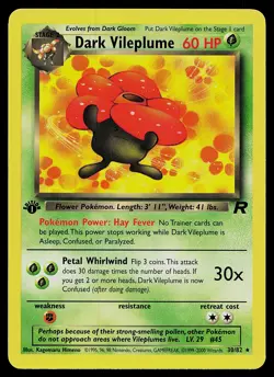 Pokemon Card - Dark Vileplume Team Rocket 30/82 Rare 1st Edition - Image 1