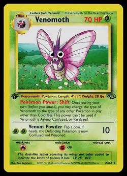 Pokemon Card - Venomoth Jungle 29/64 Rare 1st Edition - Image 1