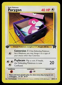 Pokemon Card - Porygon Team Rocket 48/82 Uncommon 1st Edition - Image 1