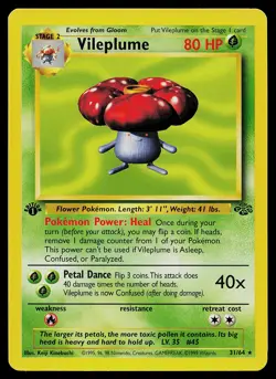 Pokemon Card - Vileplume Jungle 31/64 Rare 1st Edition - Image 1